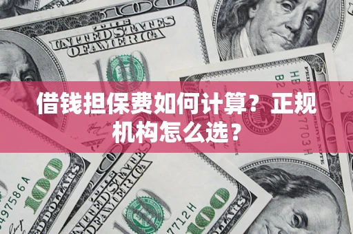 武汉借钱担保费如何计算？正规机构怎么选？