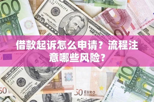 武汉借款起诉怎么申请？流程注意哪些风险？
